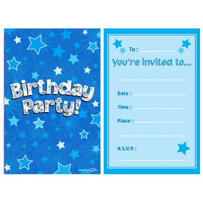  Birthday Holographic Invitations/envelopes 8pcs - Partyware