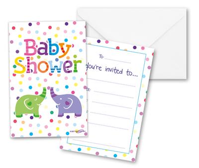 Oaktree Baby Shower Elephants Invites - Partyware