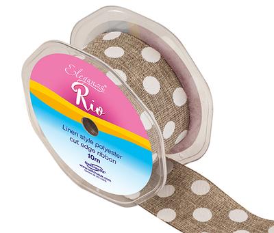 Eleganza Rio Polka Dot 38mm x 10m Natural No.02 - Ribbons