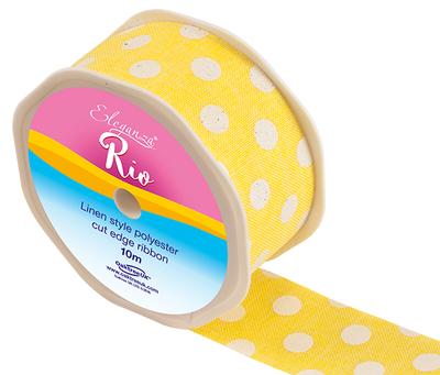Eleganza Rio Polka Dot 38mm x 10m Yellow No.11 - Ribbons