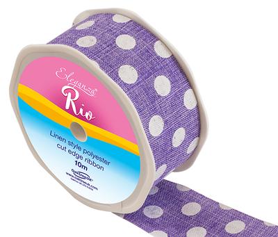 Eleganza Rio Polka Dot 38mm x 10m Lavender No.45 - Ribbons