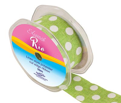 Eleganza Rio Polka Dot 38mm x 10m Lime Green No.14 - Ribbons