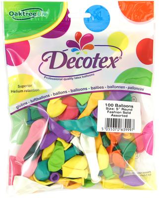 Decotex Pro 5inch Fashion Solid Assorted x100pcs - Latex Balloons