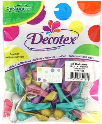 Decotex Pro 5inch Chromium Assorted x50pcs - Latex Balloons