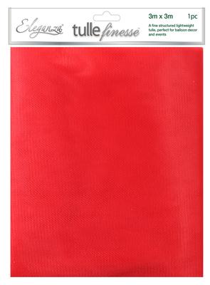 Eleganza Tulle Finesse 3m x 3m 1pc bag Red No.16 - Organza / Fabric