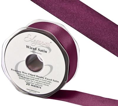 Eleganza Wired Edge Premium Double Faced Satin 25mm x 20m Vintage Rose No.89 - Ribbons