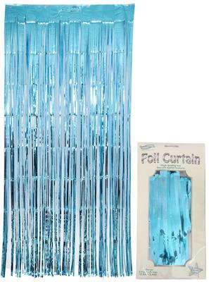 Oaktree Foil Door Curtain 0.90m x 2.40m Metallic Lt. Blue - Partyware