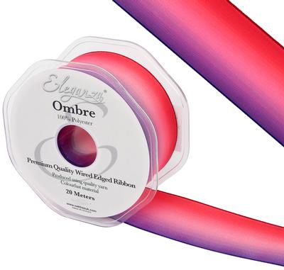 Eleganza Wired Edge Ombre Ribbon 38mm x 20m Tone No.293 - Ribbons