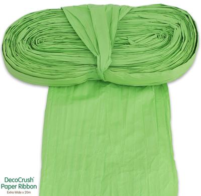 Paper Crush Design Ribbon FSC Quality Extra Wide x 20m No.14 Lime Green - Ribbons