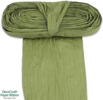 Paper Crush Design Ribbon FSC Quality Extra Wide x 20m No.51 Sage Green - Ribbons