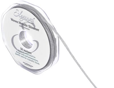 Eleganza Woven Metallic Shimmer Silver No.66  3mm x 50m - Ribbons
