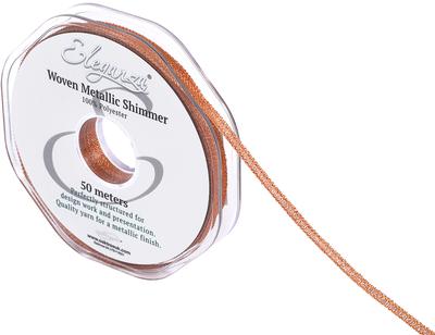 Eleganza Woven Metallic Shimmer Copper No.23 3mm x 50m - Ribbons