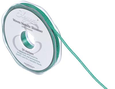 Eleganza Woven Metallic Shimmer Green No.50 3mm x 50m - Ribbons