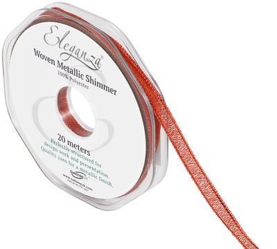 Eleganza Woven Metallic Shimmer Red No.16 6mm x 20m - Ribbons
