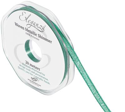Eleganza Woven Metallic Shimmer Green No.50 6mm x 20m - Ribbons