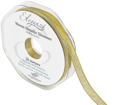 Eleganza Woven Metallic Shimmer Gold No.35 10mm x 20m - Ribbons