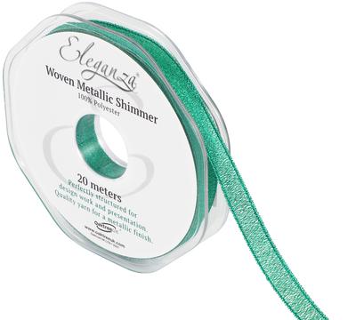 Eleganza Woven Metallic Shimmer Green No.50 10mm x 20m - Ribbons