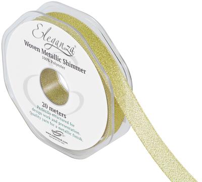 Eleganza Woven Metallic Shimmer Gold No.35 15mm x 20m - Ribbons