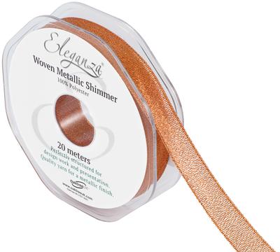 Eleganza Woven Metallic Shimmer Copper No.23 15mm x 20m - Ribbons