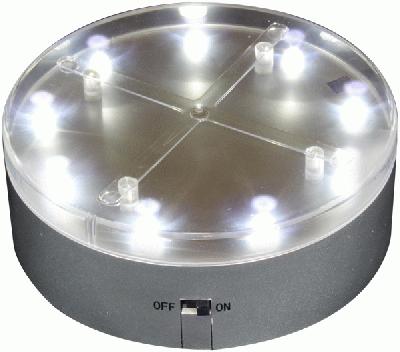 E-Mini-Luminator 4 inch Diameter Silver Base 9 White Lights - L.E.D Lights