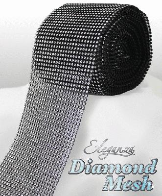 Eleganza Diamond Mesh 12cm x 9m Black/Silver No.20/24 - Accessories